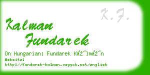 kalman fundarek business card